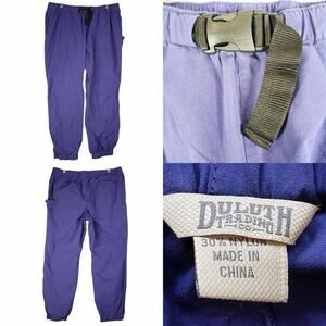 Duluth Trading Co Pants Men's Cargo Cotton Purple Size XLx31 Jogger Belt